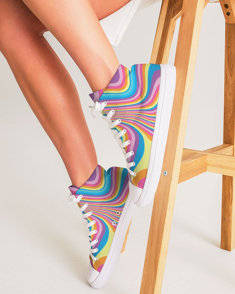 Groovy Retro Waves Women's Hightop Canvas Shoe