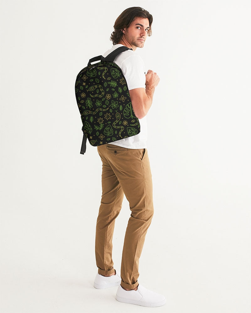 Tropical Jungle Snakes Leaves Large Backpack