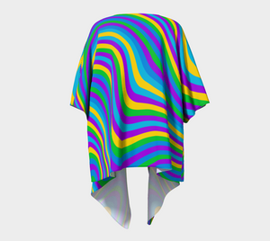 Groovy Vibes Draped Kimono Rave Duster