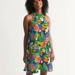 Tropical Floral Women's Halter Dress