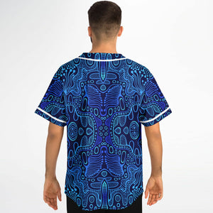 Blue Psychedelic Trance Baseball Jersey