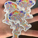 Psychedelic Magic Mushroom Clear Sticker