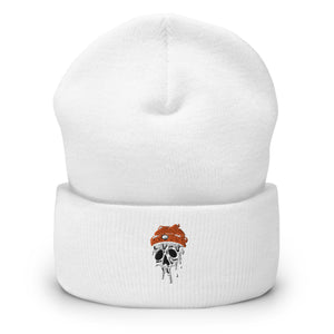 Melting Skull Embroidered Cuffed Beanie