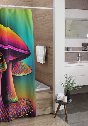 Cute Mushroom Frogcore Shower Curtain