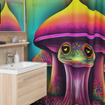 Cute Mushroom Frogcore Shower Curtain