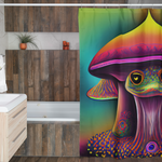 Cute Mushroom Frogcore Shower Curtain