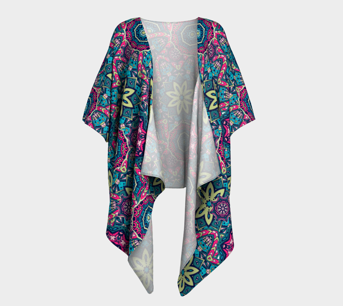 Mandala Medallion Draped Kimono Wrap