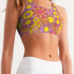 Groovy 60s Floral Women's Seamless Sports Bra