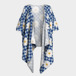 Happy Flowers Checker Draped Kimono