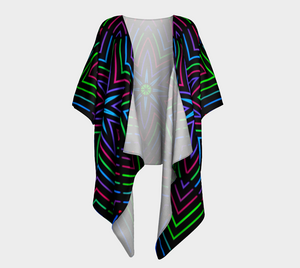 Disco Kaleidoscope Draped Kimono - Festival Fashion Robe - Mind Gone