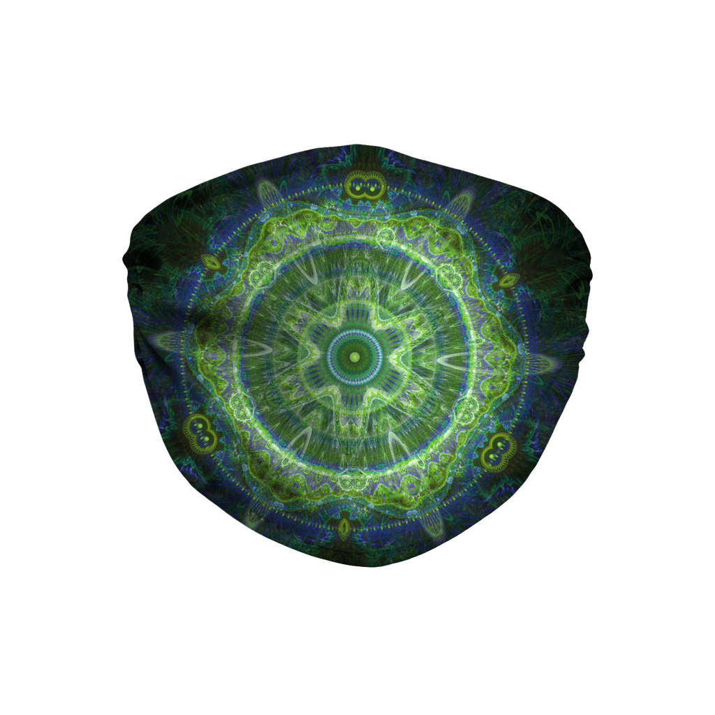 Green Fractal Face Mask