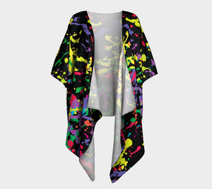 Paint Splatter Draped Kimono Robe