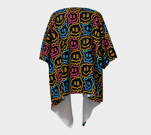 Drippy Smiley Faces Rave Kimono