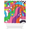 Groovy Hippie UFO Rainbow Shower Curtain