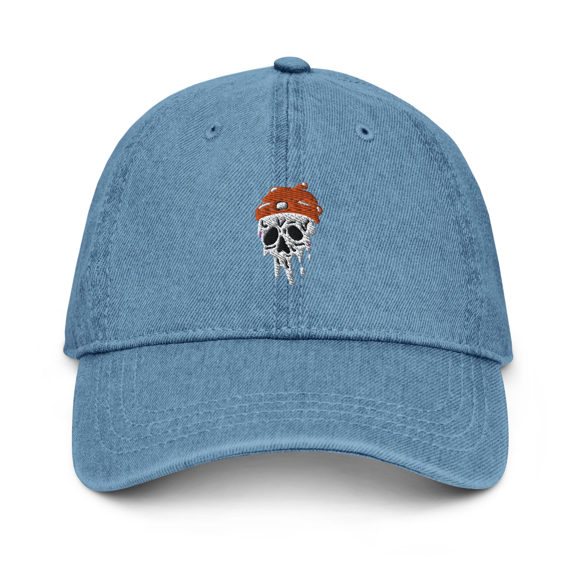 Dripping Melted Skull Denim Hat