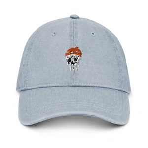 Dripping Melted Skull Denim Hat