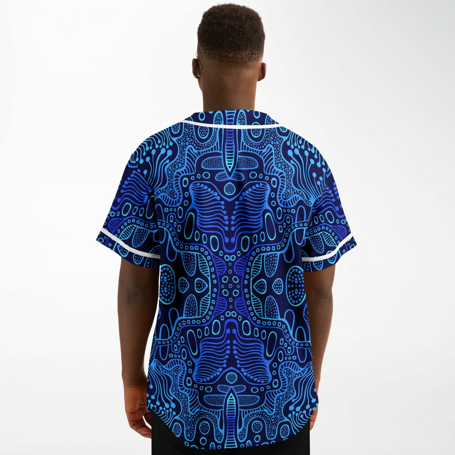 Blue Psychedelic Trance Baseball Jersey