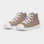 Groovy Summer Rainbows Kids Hightop Canvas Shoes