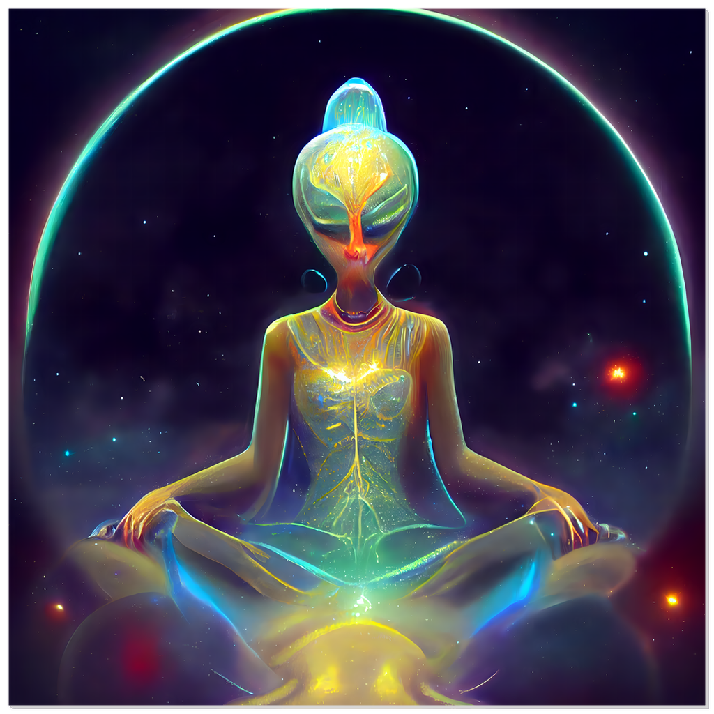 Goddess Alien Meditation Healing In Space Acrylic Print