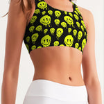 Drippy Melting Smiley Faces Aesthetic Women's Seamless Sports Bra