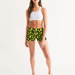 Drippy Melting Smiley Faces Aesthetic Women's Mid-Rise Yoga Shorts