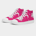 Pink Celestial Sun & Moon Women's Hightop Canvas Shoes