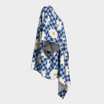 Happy Flowers Checker Draped Kimono