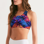 Tropical Sunset Palms Women's Seamless Sports Bra