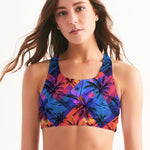 Tropical Sunset Palms Women's Seamless Sports Bra