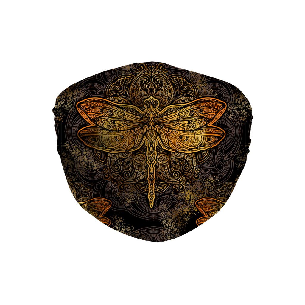 Gold Dragonfly Mandala Face Mask