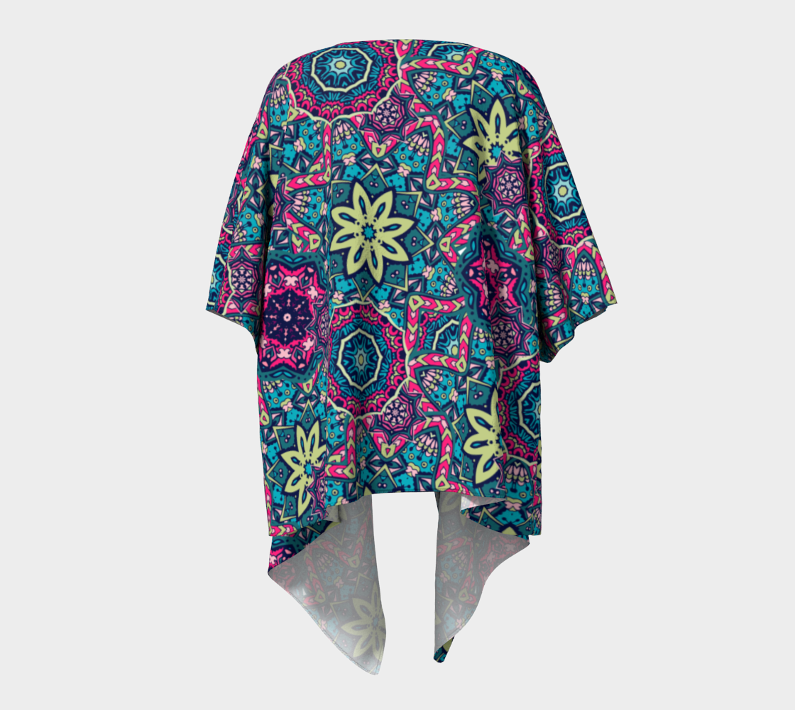 Mandala Medallion Draped Kimono Wrap