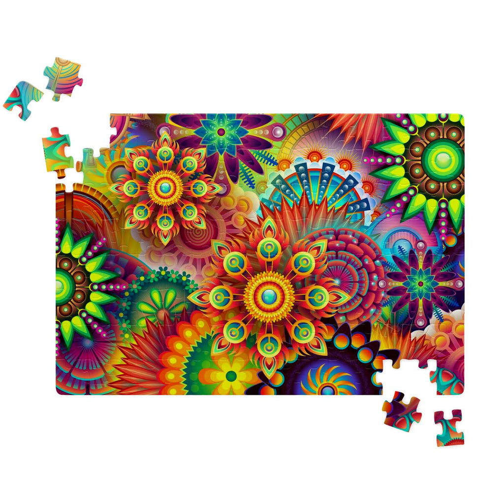 Psychedelic Abstract Flowers Puzzle - Mind Gone