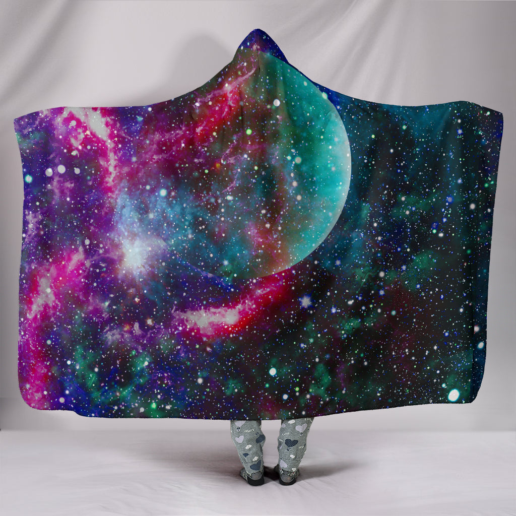 Cosmic Galaxy Night Sky Hooded Blanket