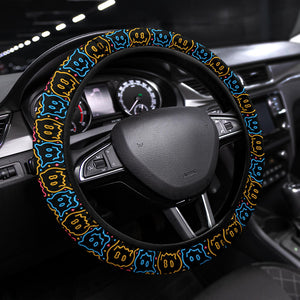 Drippy Smiley Faces Steering Wheel Cover