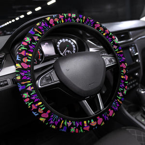 Trippy Shrooms Steering Wheel Cover
