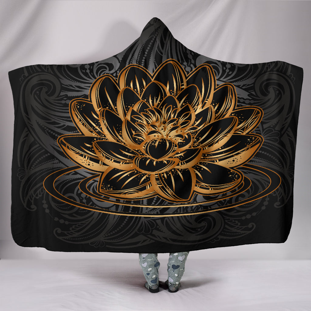 Spiritual Lotus Hooded Blanket