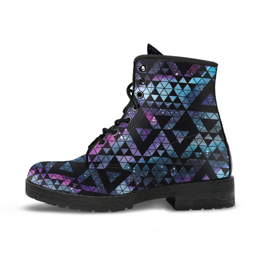 Geometric Nebula Leather Boots - Vegan Friendly - Mind Gone