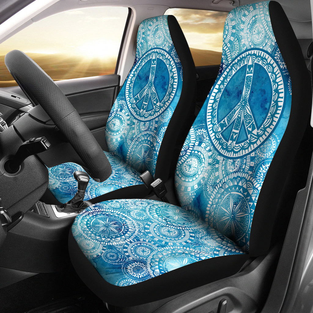 Blue Peace Mandala Car Seat Covers - Mind Gone