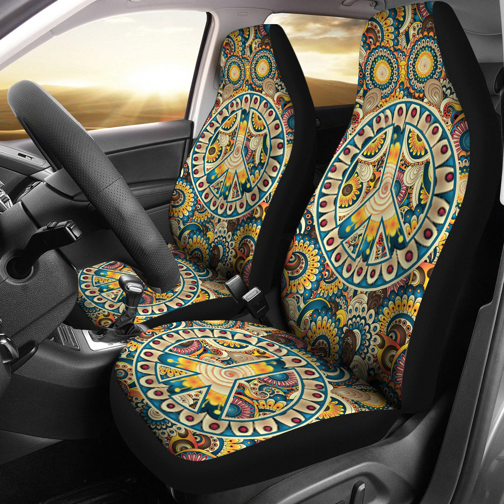 Hippie Peace Symbol Car Seat Covers