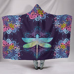 Blue Mystical Dragonfly Mandala Hooded Blanket - Mind Gone