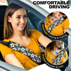 Peace Symbol Daisy Flowers Seat Belt Covers