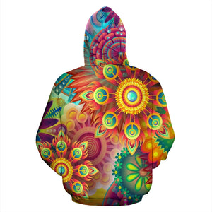 Psychedelic Floral Pullover Hoodie