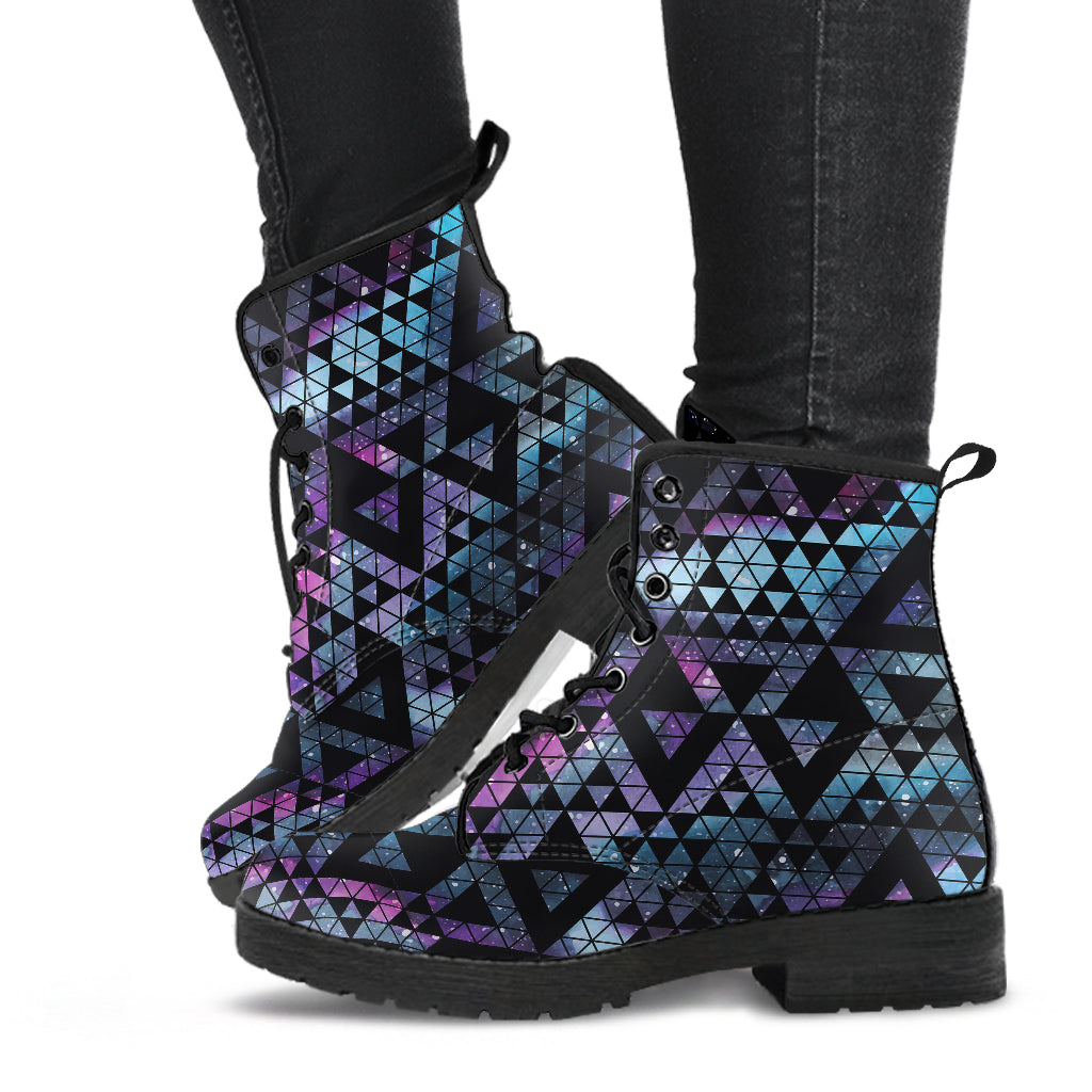 Geometric Nebula Leather Boots - Vegan Friendly - Mind Gone