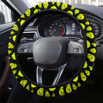 Drippy Melting Smiley Faces Steering Wheel Cover