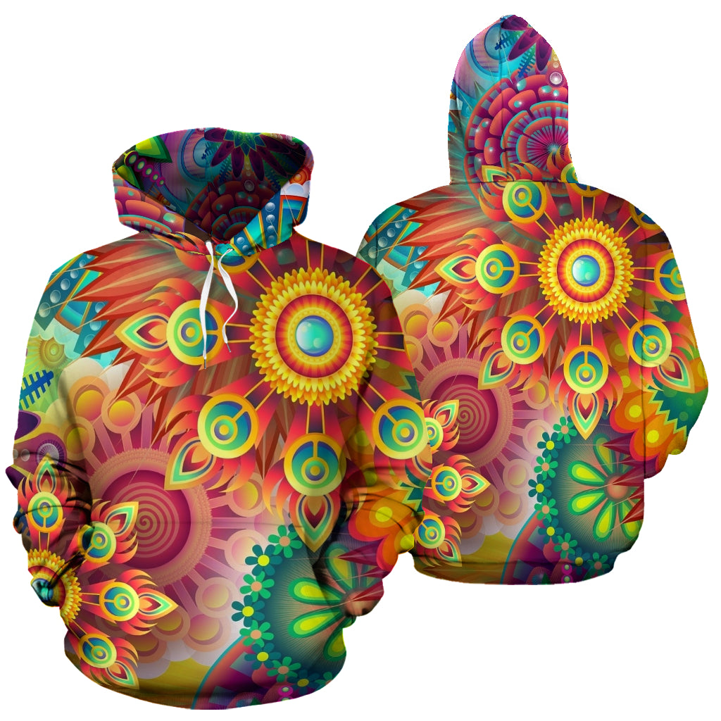 Psychedelic Floral Pullover Hoodie