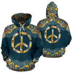Feather Peace Sign Vibes Mandala Hoodie