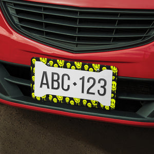 Drippy Melting Smiley Faces License Plate Frame