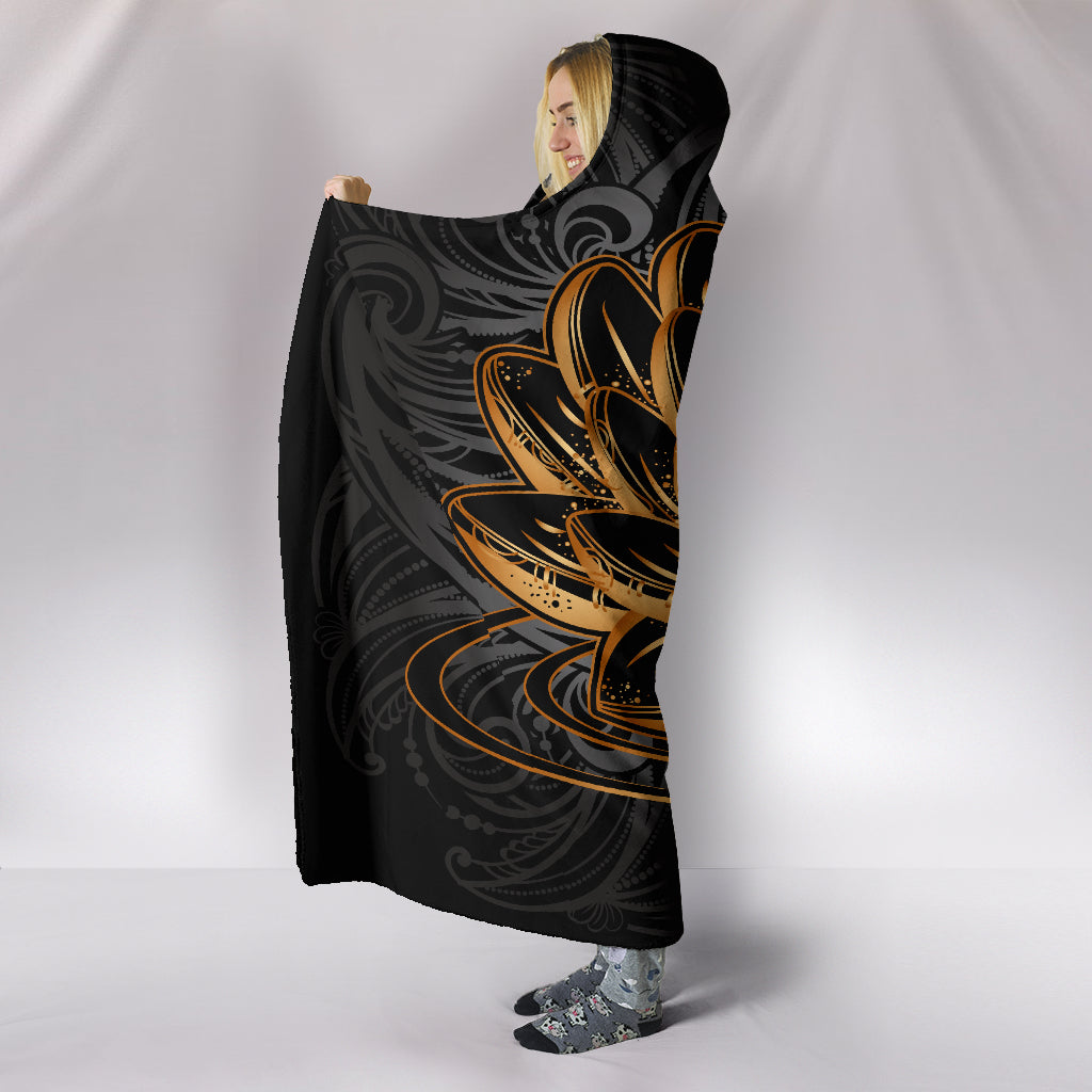 Spiritual Lotus Hooded Blanket
