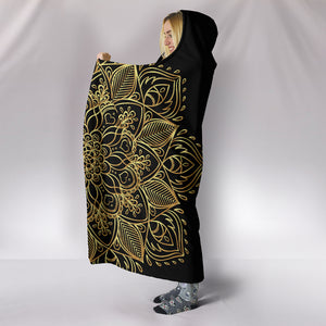 Seven Golden Chakras Mandala Hooded Blanket