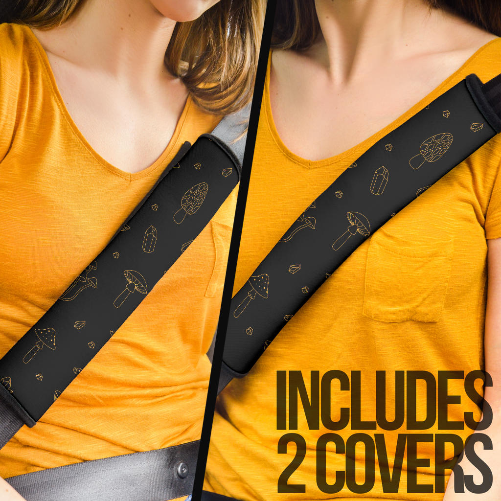 Esoteric Mushrooms Magical Crystals Seat Belt Covers